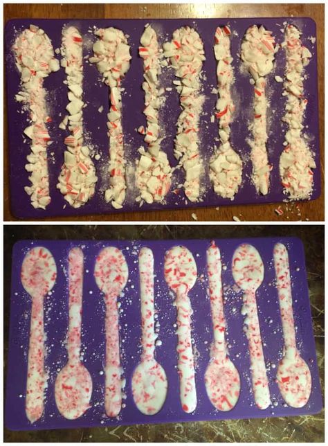 Preschool Birthday Treats, Candy Cane Spoons, Diy Candy Cane, Candy Cane Recipe, Spoons Diy, Peach Dumplings, Hot Chocolate Spoons, Yummy Deserts, Chocolate Spoons