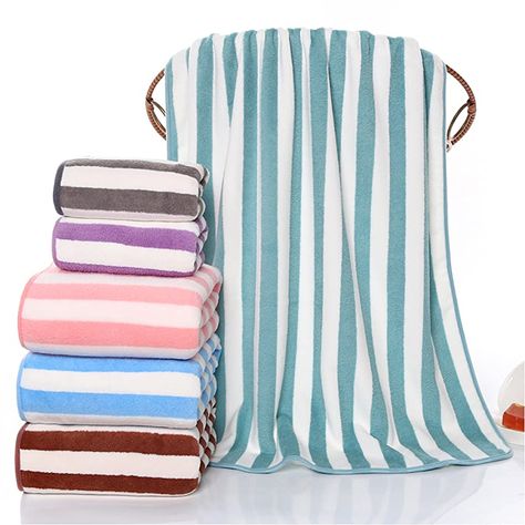 Striped Bath Towels, Washing Towels, Microfiber Bath Towels, Large Beach Towels, Turkish Beach, Turkish Towels Beach, Towel Colors, Striped Towels, Luxury Towels