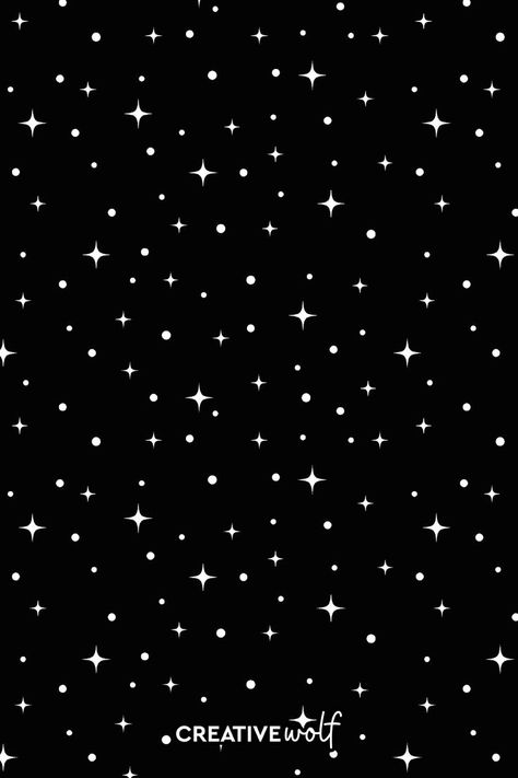 Starry Sky Pattern on Black Background Star Pattern Aesthetic, Black Scrapbook Paper, Fabric Packaging, Wrapping Paper Wallpaper, Star Doodle, Sky Pattern, Black Sheets, Black And White Stars, Stars Pattern