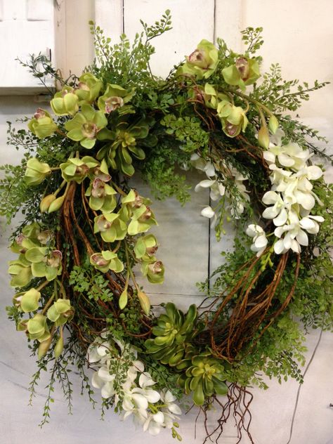 Door Reef, Big Wreath, Flowers And Greenery, French Living, Seasonal Wreaths, Country French, Deco Floral, Door Decoration, Everyday Wreath