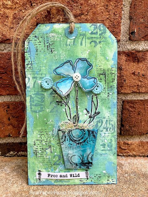 Crafty Individuals, Mixed Media Art Techniques, Mixed Media Cards, Summer Meadow, Mixed Media Tags, Mixed Media Journal, Contemporary Illustration, Atc Cards, Collage Vintage