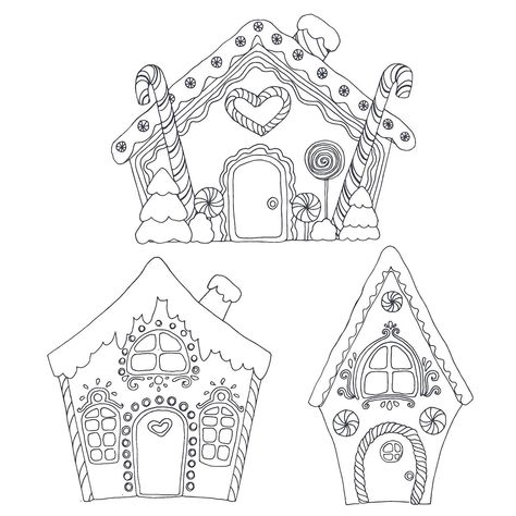 Gingerbread House Coloring Page, Printable Gingerbread House, Gingerbread Man Coloring Page, Man Coloring Pages, House Coloring Pages, Coloring Pages Ideas, Snowman Coloring Pages, Pages Ideas, Christmas Coloring Sheets