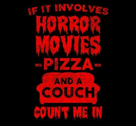 Horror and pizza! Yes please Horror Movie T Shirts, Horror Fanatic, Scary Creepy, The Rocky Horror Picture Show, Creepy Horror, Funny Horror, Horror Movie Art, Classic Horror, Movie T Shirts