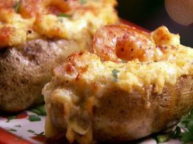 Denae Loves Food: Twice-Baked Shrimp Stuffed Potatoes Baked Potatoes With Shrimp, Shrimp Stuffed Potatoes, Fish Soups, Shrimp Stuffed, Stuffed Potatoes, Stuffed Baked Potatoes, Paula Deen Recipes, Baked Potato Recipes, Baked Shrimp