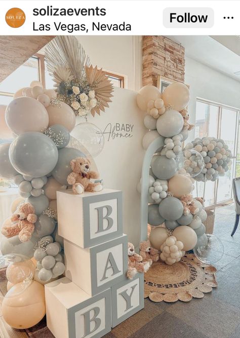 Gender Reveal Baby Shower Themes, Pastel Baby Shower, Idee Babyshower, Baby Shower Theme Decorations, Diy Baby Shower Decorations, Baby Shower Deco, Gender Reveal Party Decorations, Baby Gender Reveal Party, Boy Baby Shower Themes