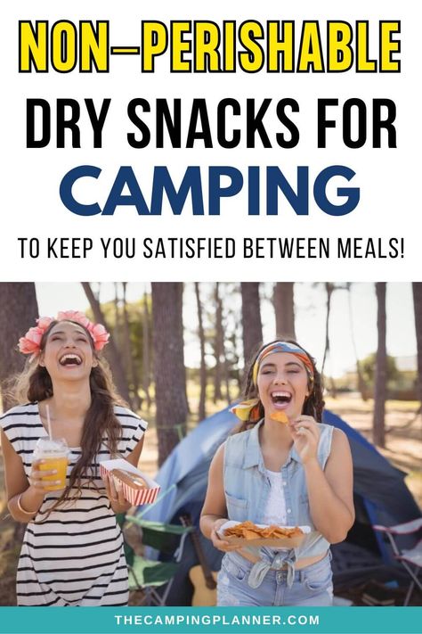 These easy dry snacks for camping are the perfect no-cook non-perishable meals for between meals. These best dry snacks for camping, these no fridge options will save you space in your cooler for long camping trips too. Snack Ideas For Camping, Camping Meals No Refrigeration, Camping Snack Ideas, Snacks For Camping, Healthy Camping Snacks, Tent Camping With Kids, Meals No Refrigeration, Camping Packing Lists, Fun Camping Activities