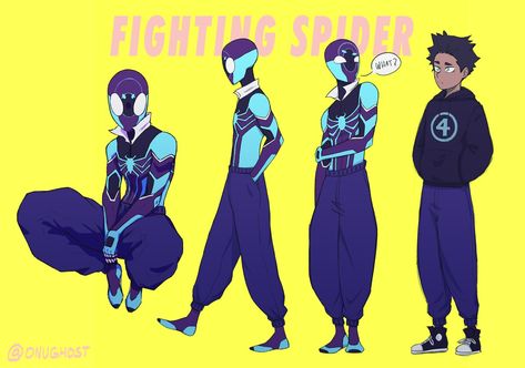 Fighting Spider Spidersona Electric, Spiders For Spidersona, Spider Man Suits Design Male, Spiderman Sona Ideas, Spider Sona Oc Male, Spider Man Oc Suits Male, Spider People Art, Male Spiderman Oc, Spidersona Base Male