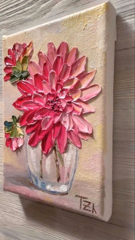 Canvas Painting For Beginners, Abstract Floral Paintings, Painting For Beginners, Soyut Sanat Tabloları, Textured Canvas Art, Impasto Painting, Palette Knife Painting, Art Texture, Knife Painting