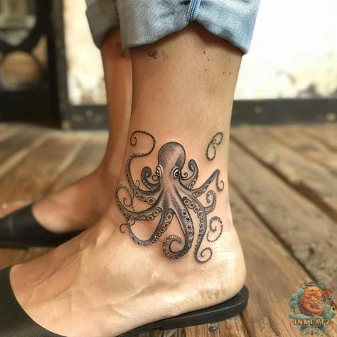 Small Octopus Tattoo, Small Octopus, Awareness Tattoo, Octopus Tattoo Design, Small Quote Tattoos, Octopus Tattoos, Quote Tattoos, Friendship Tattoos, Octopus Tattoo