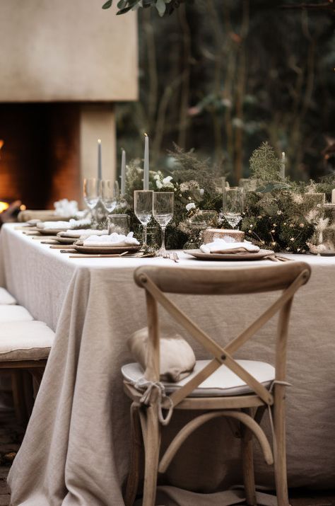 Undyed Linen Tablecloth and napkins Brown Tablecloth Wedding, Christmas Table Cloth Ideas, Linen Table Setting, Linen Table Settings, Round Christmas Tablecloth, Brown Tablecloths, Natural Linen Tablecloth, Tablecloth Christmas, Napkins Christmas