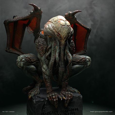 Cute Cthulhu, Cthulhu Statue, Cthulhu Fhtagn, Translucent Skin, Lovecraftian Horror, Cthulhu Mythos, Cool Monsters, Marine Animals, Creature Concept