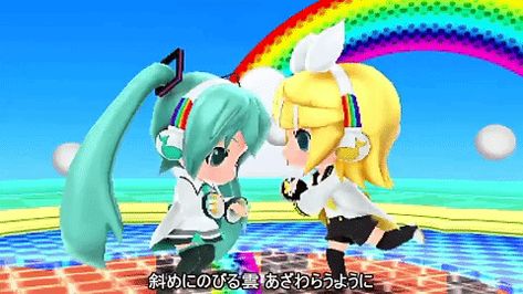 Kagamine Rin And Len, Miku Hatsune Vocaloid, Japanese Robot, Random Gif, Arte 8 Bits, Banner Gif, Header Banner, Cute Gif, Hatsune Miku