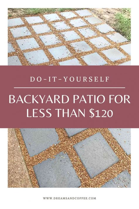 Pavers Diy, Diy Patio Pavers, Easy Patio, Pavers Backyard, Diy Backyard Patio, Outdoor Patio Diy, Cheap Patio, Budget Patio, Patio Flooring