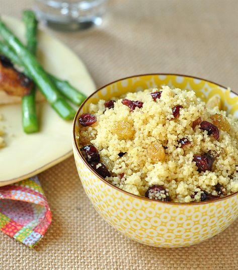 Couscous with Golden Raisins and Dried Cranberries Simple Couscous Recipes, Dried Cranberries Recipes, Couscous Dishes, Mediterranean Couscous, Couscous Recipe, Raisin Recipes, Couscous Recipes, Couscous Salad, Healthier Recipes