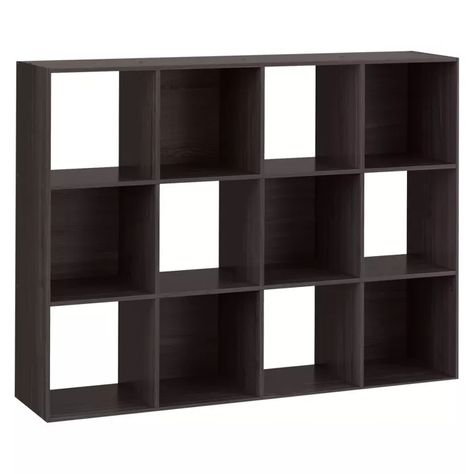 11" 12 Cube Organizer Shelf - Room Essentials™ : Target Bookcase Furniture, Junk Organization, Decorative Bookshelves, Storage Cubbies, Shelf Bedroom, Storage Bookcase, Brown Rooms, Bookshelf Organization, Organizer Shelf