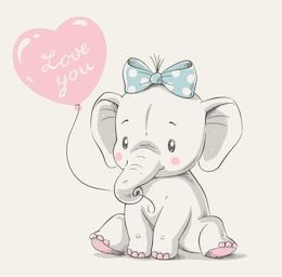 Cartoon Drawing For Kids, Baby Elephant Drawing, Baby Shower Greetings, Baby Cartoon Drawing, Elephant Balloon, Balloon Cartoon, Baby Elefant, Elephant Drawing