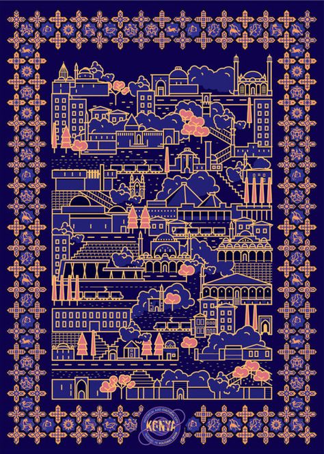 Turkey Poster Design, Istanbul Graphic Design, Turkish Design Pattern, Heritage Maximalism Graphic Design, Turkish Graphic Design, Turkish Illustration, Maximalism Graphic Design, Iranian Pattern, Logo Cricket