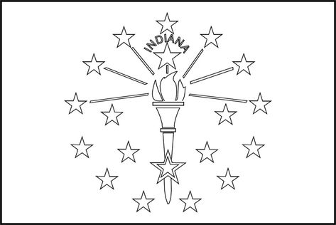 FREE Printable Indiana State Flag & color book pages | 8½ x 11 Flower Drawing Easy, Color Book Pages, Indiana Flag, Joker Tattoo Design, Logo Outline, Joker Tattoo, Detailed Coloring Pages, Indiana State, Social Media Images