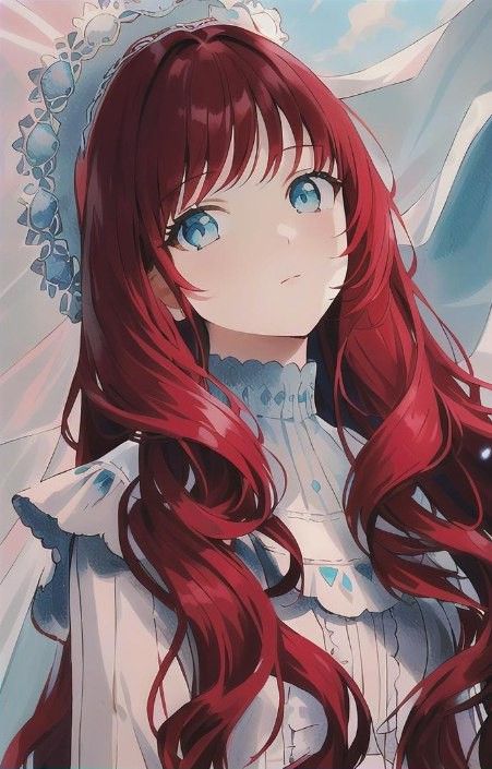 Red Hair And Blue Eyes Anime, Red Hair Blue Eyes Girl, Red Hair Character Design, Red Hair Blue Eyes, Pokemon Oc, Red Girl, Girls With Red Hair, Japon Illustration, Shadow Art