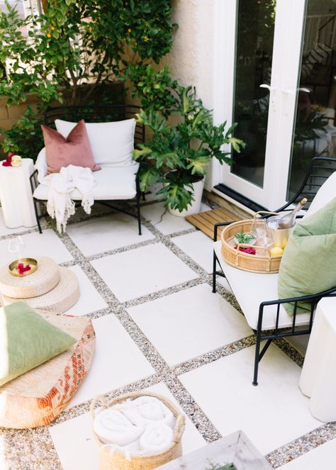 5 Ways to UpdateYour Patio on a Budget Patio On A Budget, Inexpensive Patio, Small Patio Design, Budget Patio, Patio Flooring, Outside Patio, Decorating Ideas On A Budget, Patio Decorating Ideas On A Budget, Patio Decorating Ideas