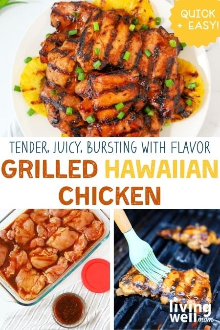 The star of this huli huli chicken recipe is the sweet and savory marinade. Chicken thighs marinated in soy sauce, ketchup, ginger, garlic, and brown sugar, you can imagine just how delicious it is. Try adding this Hawaiian chicken to sandwiches, salads, kabobs, and more. Grilled Huli Huli Chicken, Huli Huli Chicken Recipe, Hawaiian Chicken Recipe, Marinade Chicken, Chicken Thigh Marinade, Hawaiian Chicken Recipes, Huli Chicken, Pineapple Chicken Recipes, Huli Huli