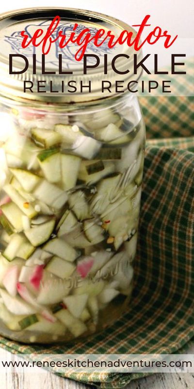 Dill Relish Canning Recipe, Dill Pickle Relish Recipe, Chow Chow Canning Recipe, Cucumber Relish Recipes, Pickle Relish Recipe, Homemade Refrigerator Pickles, Pickles Recipes, Refrigerator Pickles Dill, Dill Pickle Recipe