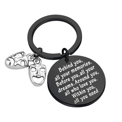 PRICES MAY VARY. ❤Theatre Drama Keychain❤This keychain with design hand engraved - Behind you, all your memories. Before you, all your dreams. Around you, all who love you.Within you, all you need.. ❤Inspirational Theatre Jewelry❤Perfect to wear while at a play or drama or musical in your town, or while visiting NYC, or London, or Broadway. This keychain is suitable for everyone. ❤Gift For Drama Student❤This keychain is best gift for Drama Student as Inspirational Theatre Jewelry, Theatre Drama Comedy Tragedy Masks, Drama Masks, Tragedy Mask, Thank You Bags, Theatre Gifts, Jewelry Promotion, Comedy And Tragedy, Velvet Cloth, Visiting Nyc