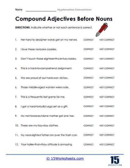 Compound Adjectives, The Sentence