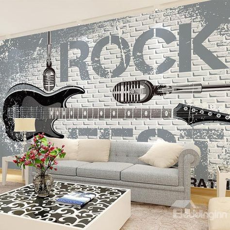 Rock Room Ideas, Rock N Roll Living Room, Rock N Roll Bedroom, Vintage Dress Forms, Einstein Poster, Rock And Roll Room, Casa Rock, Music Themed Rooms, Rock Room