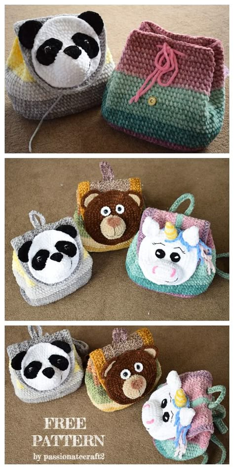 Velvet Unicorn Backpack Free Crochet Pattern Crochet Fox Pattern Free, Backpack Crochet, Crocheted Purses, Purse Patterns Free, Crocheted Fox Pattern, Hoodie Diy, Crochet Purse Pattern Free, Unicorn Backpack, Crochet Kids