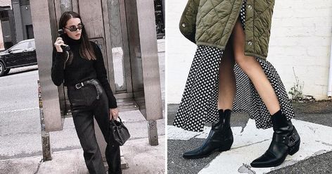 PSA: We noticed a new shoe trend. Click here to see the Western-inspired boot trend that has us rethinking all our other pairs. Mukluks Outfit, Heels Boots Outfit, Mukluk Boots, Neutral Coat, Manitobah Mukluks, Shoe Trend, Trending Boots, Fur Boots, Straight Leg Denim