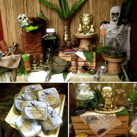 Indiana Jones Party Indiana Jones Birthday Party, Indiana Jones Birthday, Indiana Jones Party, Skull Cupcakes, 68 Birthday, Indiana Jones Adventure, Adventure Party, Grass Skirt, 9th Birthday Party