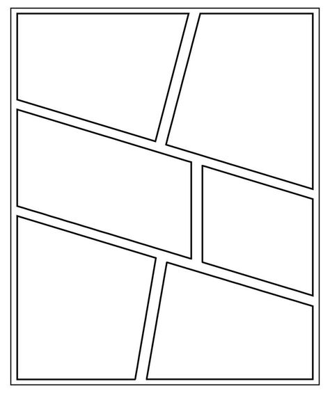 Comic Grid Layout, 6 Panel Comic Strip Template, Comic Book Ideas Story, Free Comic Strip Template, Comic Book Overlay, Comic Book Format, One Page Comic Story, Comic Frame Template, Comic Book Panels Layout