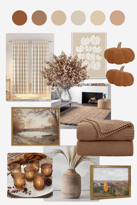 Transform your home with these stunning neutral fall decor ideas. From gingham curtains to rustic jute rugs and cozy knit blankets, this collection brings the perfect blend of warmth and elegance. Add a touch of autumn with pumpkin art, countryside landscapes, and amber votives, all in soothing earth tones. Ideal for creating a cozy and inviting space this fall season. #NeutralFallDecor #FallHomeDecor #AutumnDecor #CozyHome #RusticFall Modern Organic Fall Decor, Amber Votives, Fall Couch, Art Countryside, Neutral Fall Decor Ideas, Fall Curtains, Autumn Moodboard, Gingham Curtains, Best Amazon Finds