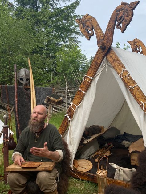 Viking Tent, Viking Festival, Viking Camp, Viking Aesthetic, Viking Village, Cabin Aesthetic, Viking Life, Viking Designs, Pagan Art