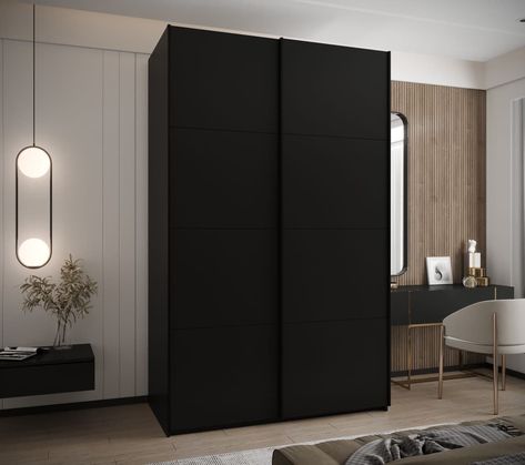 Fresh arrival! Behold the exceptional Trosa I Sliding Door Wardrobe 160cm, now available at an irresistible price of £577.99 #homedecor #furnituregold #goldfurniture #livingroom #ukfurniture #homeandgarden #furnituregolduk #freedelivery Living Room Armoire, Folded Clothes, Hallway Cabinet, Bookcase Desk, Black Wardrobe, Wooden Wardrobe, Dining Room Home Office, Wardrobe Cabinets, Long Coats