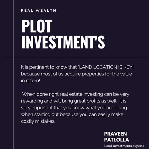 Land Investment, Investing In Land, Real Estate Advertising, Invest Money, Real Estate Marketing Design, Real Estate Quotes, Dresses Indian, Investing Money, Marketing Design