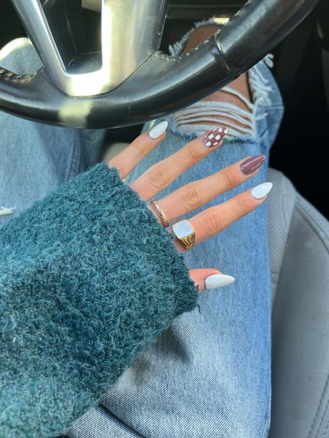 Square Checkered Nails, Checker Print Nails, Fall Checkered Nails, Girly Fall Nails, Plaid Nails Fall, Western Fall Nails, Cowboy Nails, Checkered Nails, Vegas Nails