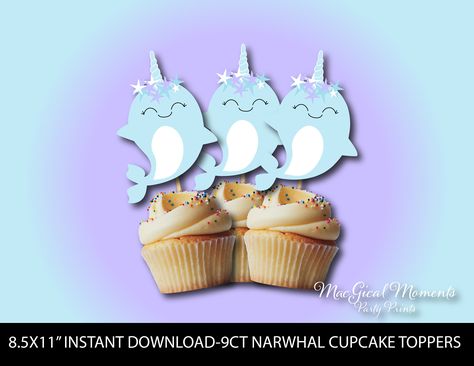 Birthday Decorations Purple, Narwhal Cake, Narwhal Party, Cute Narwhal, Birthday Cute, Sea Print, Party Pack, Narwhal, Cute Unicorn