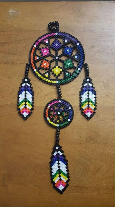 Tiered Dream Catcher perler by LadyRaveicorn - Kandi Photos on ... Perler Bead Designs, Melt Beads Patterns, Hamma Beads Ideas, Easy Perler Bead Patterns, Melty Bead Patterns, Pearl Beads Pattern, Easy Perler Beads Ideas, Fuse Bead Patterns, Hama Beads Design