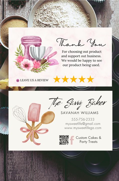 Discover multiple resources for free printable bakery business card templates to help your home bakery shine! Business Card For Bakery, At Home Bakery Business, Baking Business Ideas, Bakery Printables, Baking Business Cards, Card Fonts, Business Card Fonts, Bakery Business Cards Templates, Home Bakery Business