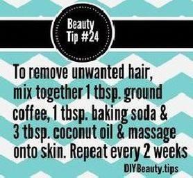 Coconut Oil Massage, Beauty Hacks That Actually Work, Remove Unwanted Hair, Unwanted Hair Removal, Ground Coffee, Unwanted Hair, Coffee Grounds, Beauty Treatments, Facial Hair