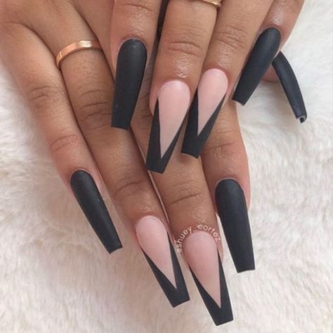 Mate Nails, Acrylic Nail Designs Coffin, Brown Acrylic Nails, Unghie Sfumate, Black Coffin Nails, Black Acrylic Nails, Short Coffin Nails, Cute Acrylic Nail Designs, Long Acrylic Nails Coffin