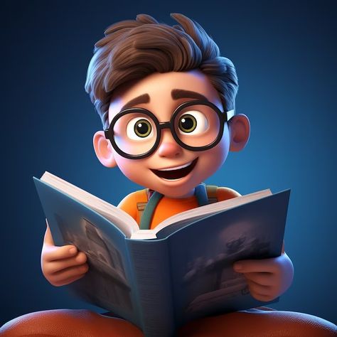 Free AI Image | 3d rendering of cartoon like boy reading Boy Reading, Book Illustration Design, Cartoon Photo, Image 3d, Cute Animal Clipart, Marketing Advertising, Cartoon Boy, 3d Photo, Children Book