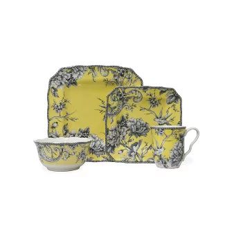 Chintz Dishes : Target 222 Fifth Dinnerware, Yellow Dinnerware, Blue And White Dinnerware, White Dinnerware Set, Square Dinnerware Set, Spring Scene, Toile Pattern, Ceramic Dinnerware Set, Porcelain Dinnerware