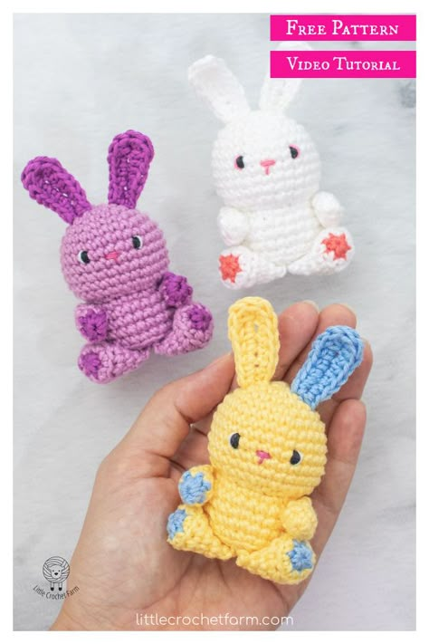 Little Bunny Amigurumi Free Crochet Pattern and Video Tutorial Easter Crochet Patterns Free, Fast Crochet, Bunny Amigurumi, Crochet Bunny Pattern, Easter Crochet Patterns, Crochet Animals Free Patterns, Crochet Amigurumi Free Patterns, Crochet Amigurumi Free, Holiday Crochet