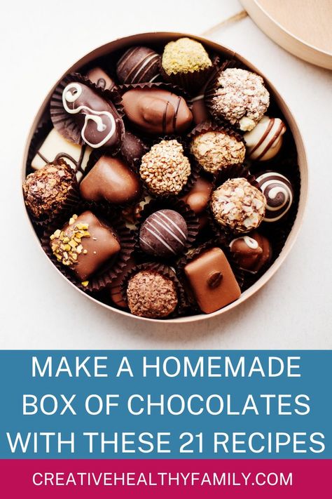 You don't have to be a chocolatier to make a beautiful homemade box of chocolates! Just follow these 21 easy recipes for DIY chocolate candies! Check them out! Chocolatier Recipes, Diy Chocolate, Chocolate Candies, Box Of Chocolates, Homemade Candies, Amazing Recipes, Diy Box, Candy Boxes, Chocolate Box