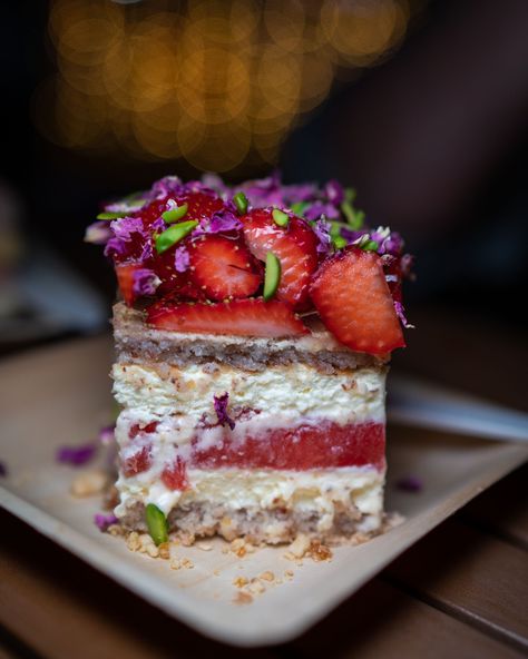 The infamous STRAWBERRY WATERMELON CAKE by Black Star Pastry . Consisting of two layers of almond dacquoise (like a meringue), rose-scented cream, watermelon, strawberries and garnished with pistachios and dried rose petals... It's beautiful, delicious and no doubt going to go away in your stomach 😜. . #blackstarpastry #nightnoodlemarkets Strawberry Watermelon Cake, Watermelon Cake Recipe, Watermelon Cake, Watermelon Recipes, Dried Rose Petals, Black Star, Infamous, Meringue, Rose Petals