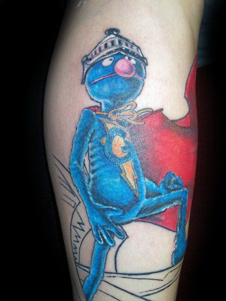 Super Grover Grover Tattoo, Super Grover, Movie Tattoos, Fraggle Rock, Tattoo Style Drawings, Art Tattoos, Skin Art, Tattoo Style, I Tattoo