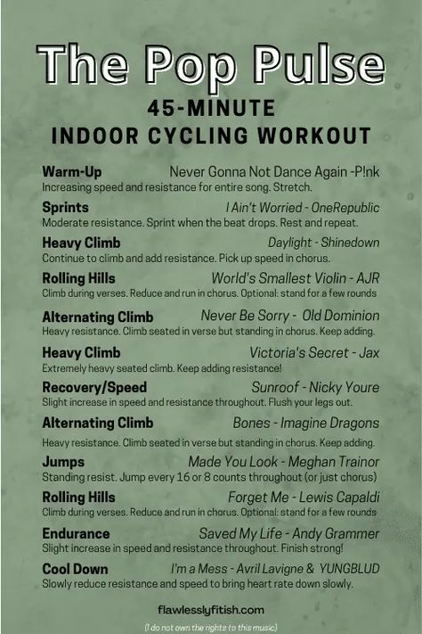 Spin Interval Workout, Playlist Workout, Cycle Workout, 45 Minute Cycling Workout, Spin Workout Routine Indoor Cycling, Indoor Spinning Workouts, Cycle Class Workout, Spin Class Playlist, Indoor Cycle Routines